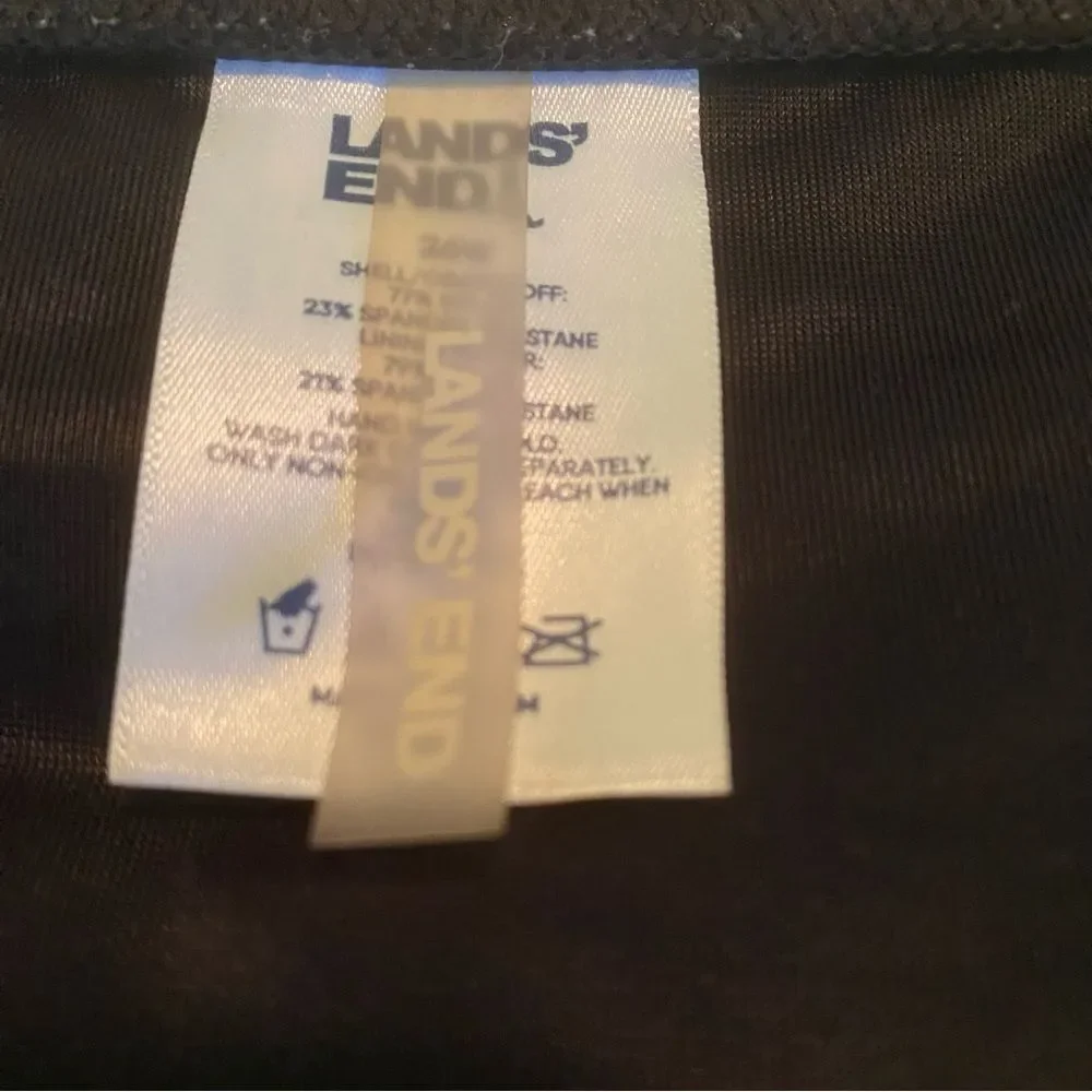 Lands’ End Chlorine Resistant Swim Skirt Skort Black Swimsuit Sz 26W